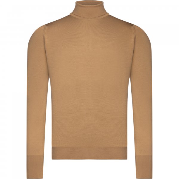 Golf męski John Smedley, delikatna wełna merino, nutmeg, rozmiar L