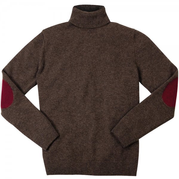 Suéter de cuello alto de lana Geelong para hombre »Luke«, marrón, L