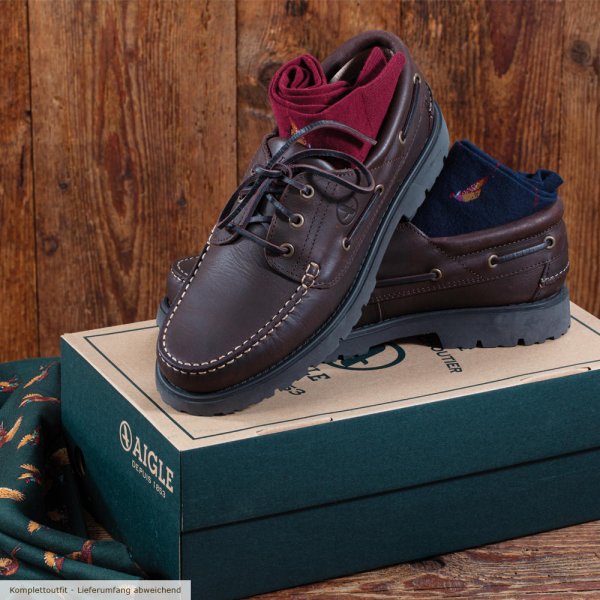 Aigle Tarmac Laced Leather Moccasins Brown Size 37 Shoes The GunDog Affair