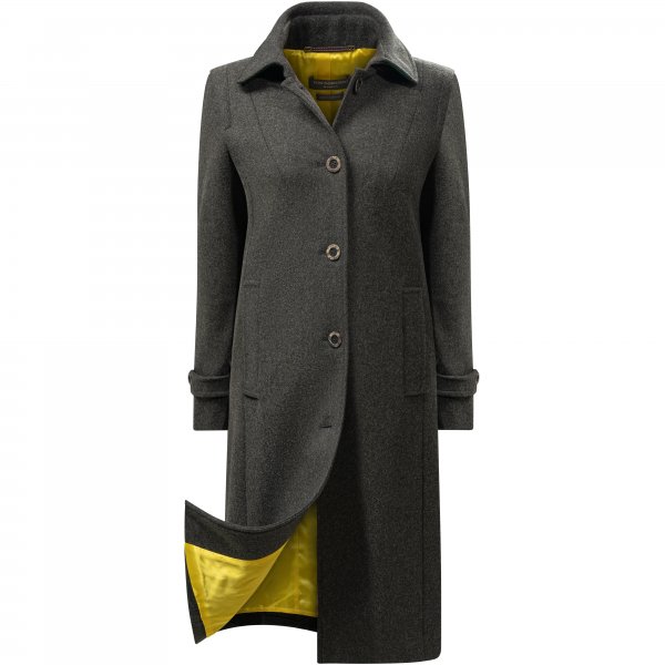 Von Dörnberg »Huberta« Ladies Coat, Loden Garbadine, Green Grey, Size 40