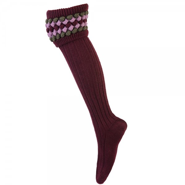 House of Cheviot »Lady Angus« Ladies Shooting Socks, Mulberry, Size S (36-38)