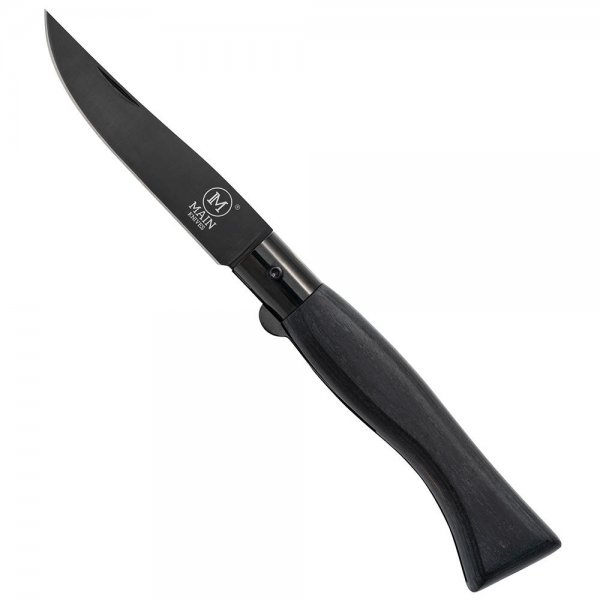 Cuchillo plegable MAIN »Italian Line«, recub. de titanio, madera de pakka negra