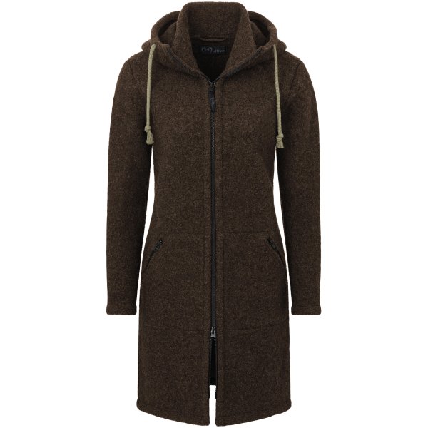 Abrigo de lana hervida para mujer Mufflon »Carla«, marrón, talla XL