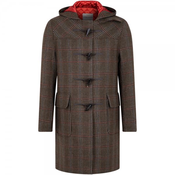 Chrysalis »Devon« Men's Duffle Coat, Tweed, Chequered, Green/Tan, Size M