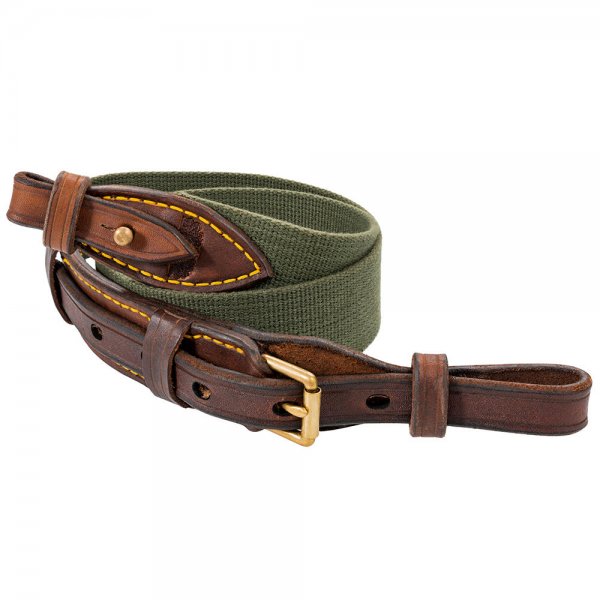 Bretelle de carabine Els & Co. » Graaff-Reinet «, cuir/toile, vert olive, M