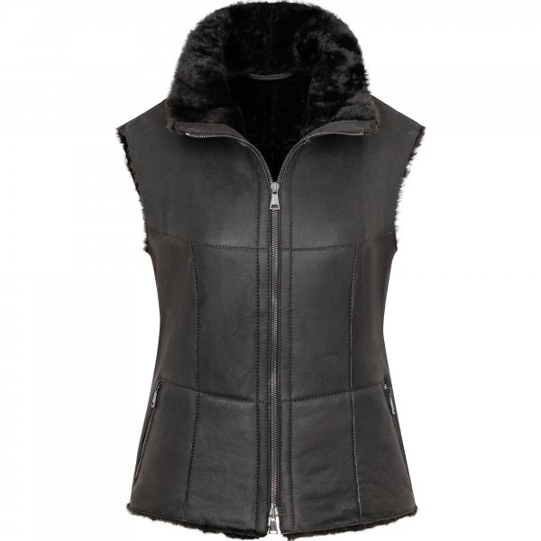 Werner Christ »Keshia« Lambskin Vest, Brown Green, Size 34