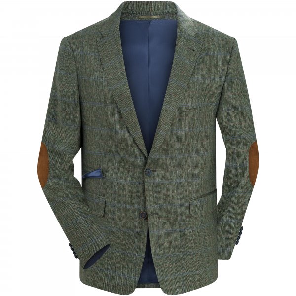 »Francesco« Men's Silk Blazer, Green, Size 58