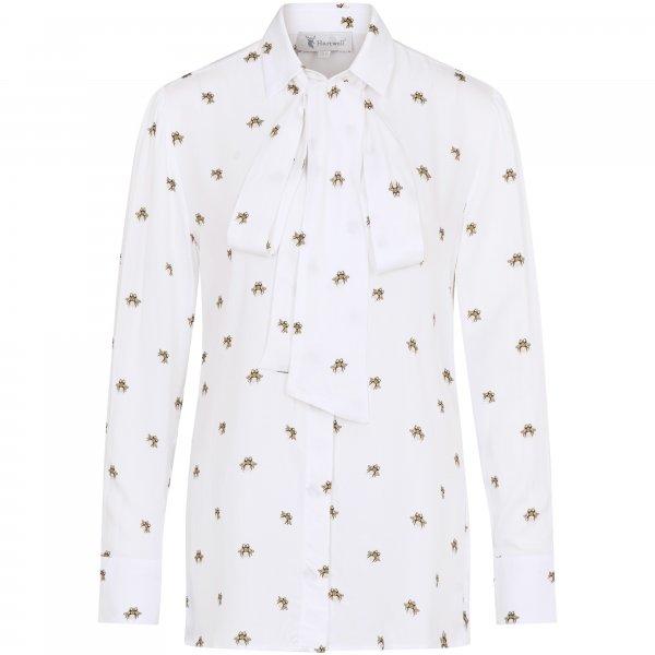 Hartwell »Lisa« Ladies’ Blouse, »Bees«, White, Size 40