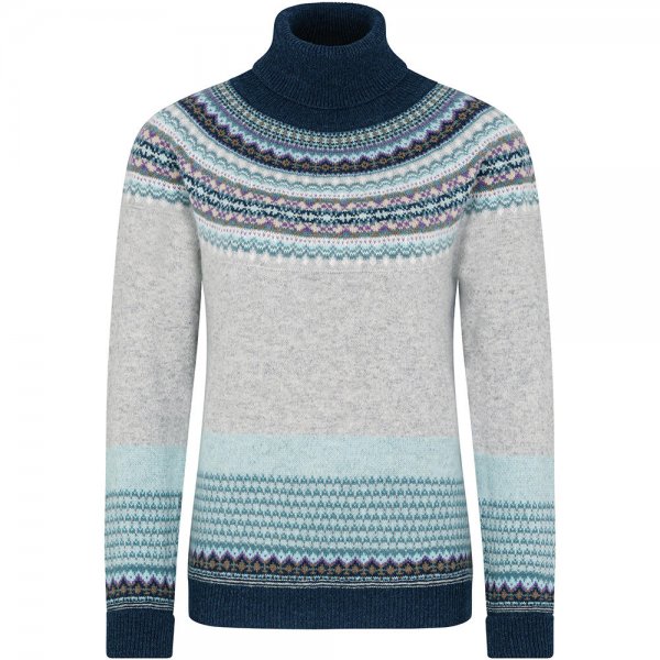 Eribé Fair Isle Ladies Turtleneck Sweater, Artic, Size XXL