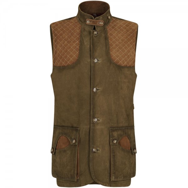 »Shooter« Men’s Hunting Vest, Leather, Forest Green, Size 58