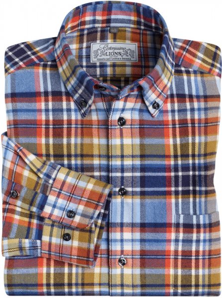 Men's Shirt, Checkered Flannel, Blue, Size 43