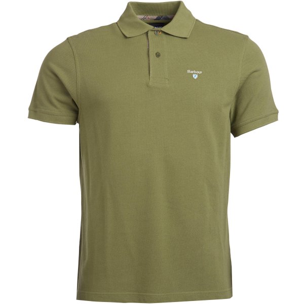 Barbour »Tartan Piqué« Men's Polo Shirt, Burnt Olive, Size S