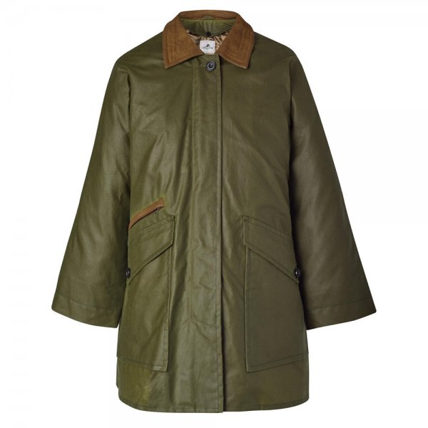 Ladies Waxed Jacket, Green, Size 36
