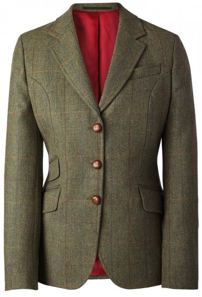 Women’s Lovat Tweed Blazer, Olive, Size 34