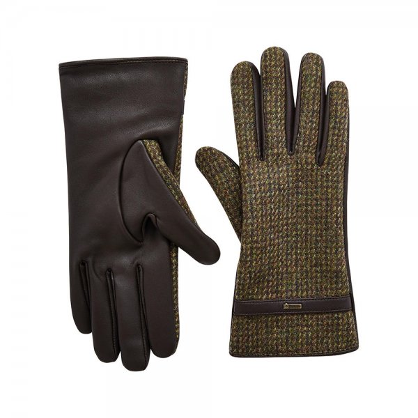 Dubarry, Leder-Tweed Handschuhe Ballycastle, heath, Größe M
