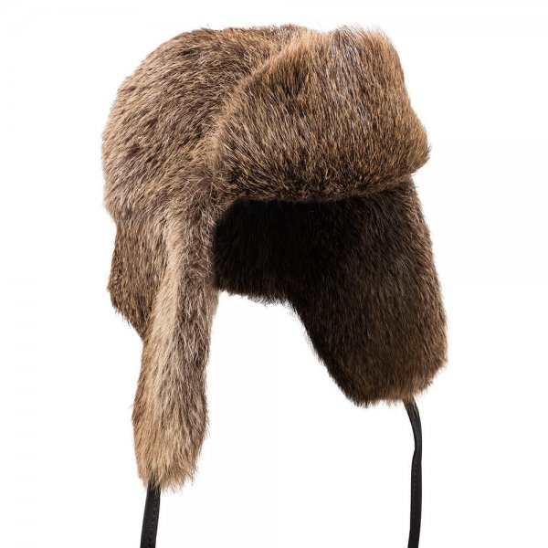 Fur Hat, Nutria, Natural, Size 59