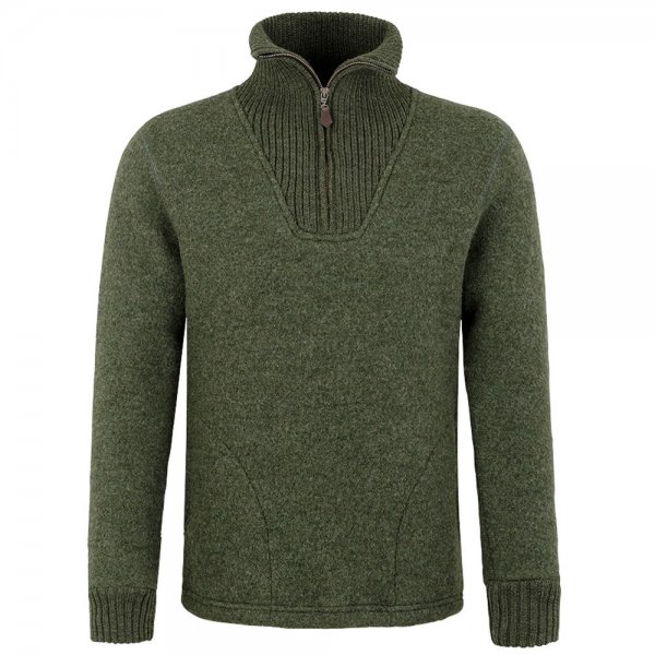Pull en laine foulée » Philipp «, vert forêt, XL