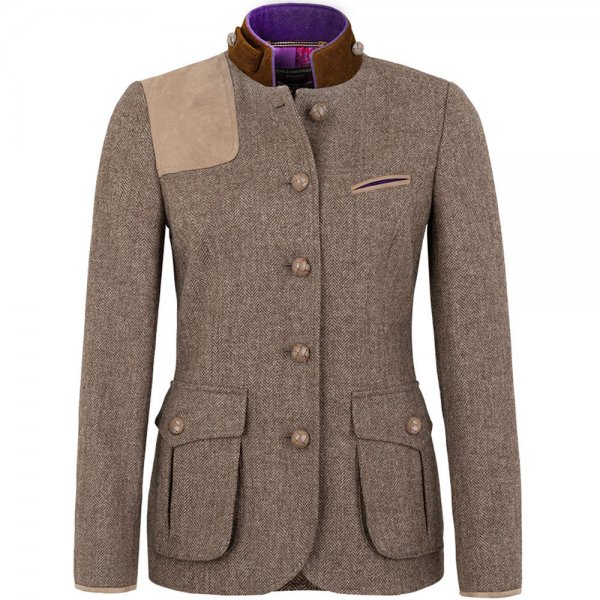 VON DÖRNBERG, Damen Shootingjacket Diana, Tweed, beige-braun, Größe 38