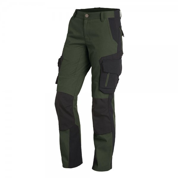 Pantalon de travail pour femme FHB Alma, vert olive-noir, taille 34