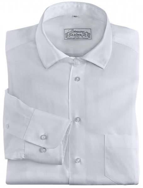 Men's Shirt, Herringbone (140/2), White, Size 43