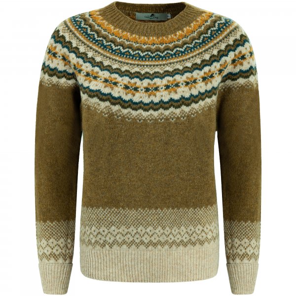»Winter« Ladies' Sweater, Fair Isle Pattern, Olive, Size XL
