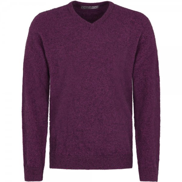 Possum Merino Men’s V-neck Sweater, Lilac Melange, Size L