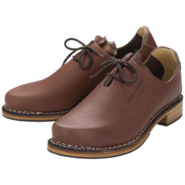 Zapatos bávaros Bertl, doble costura, marrón, talla 44