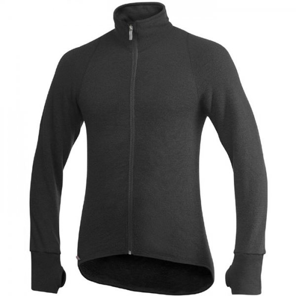 Kardigan Woolpower, czarny, 600 g/m², rozmiar XS