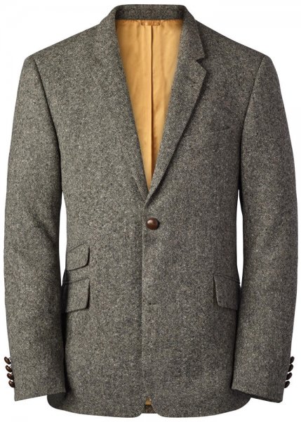 Men's Donegal Sports Jacket, Tweed, Grey, Size 54
