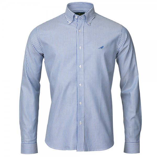 Laksen »Eton« Men's Shirt, White/Navy, Size M