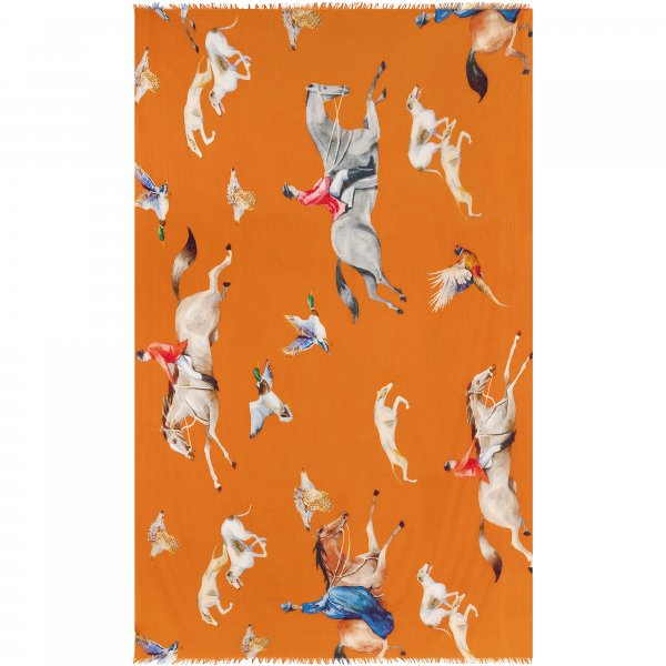 Kaschmir-Stola »Horse Ride«, orange, 120 x 220 cm