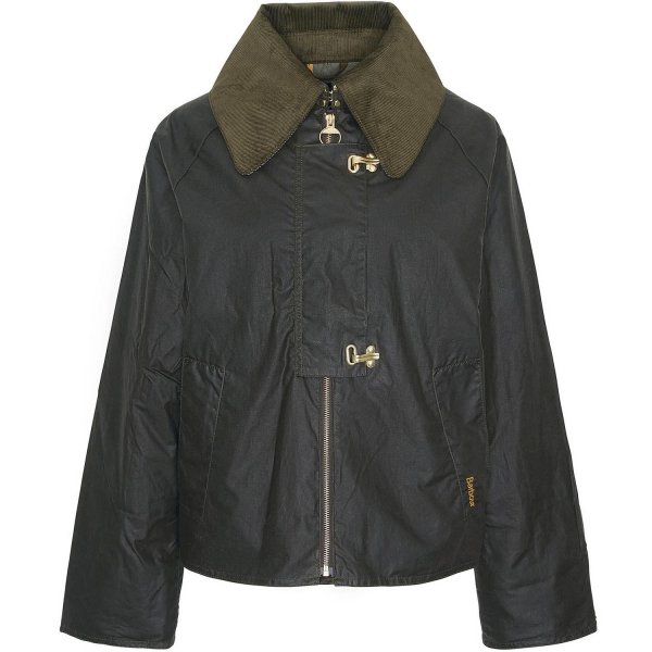 Chaqueta encerada para mujer Barbour »Drummond«, verde archive olive, talla 42