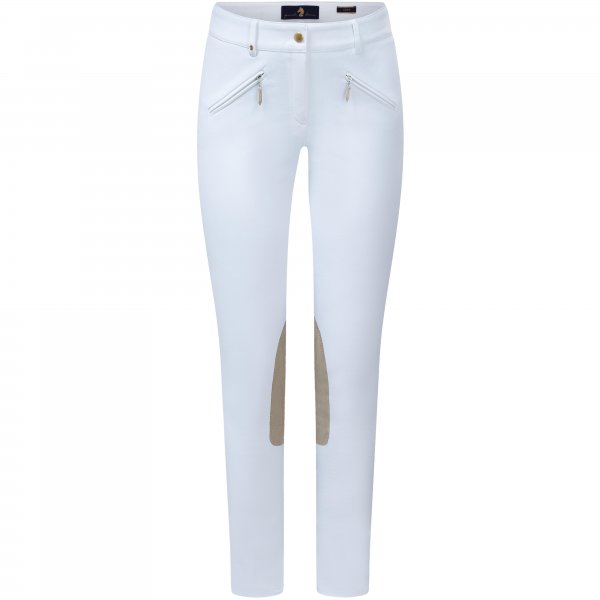 Pantalones p. mujer Pamela Henson »Soho«, algodón bielástico, blanco, talla 38