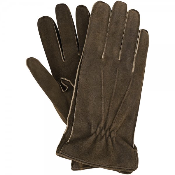 »Reno« Men’s Gloves, Goat Suede, Cashmere Lining, Walnut, Size 8.5