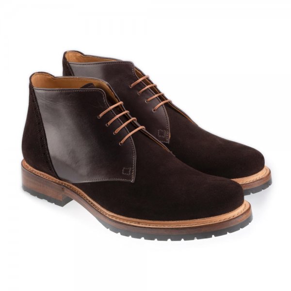 Men's Boots »Aachen«, Dark Brown, Suede/Patinacalf, Size 40