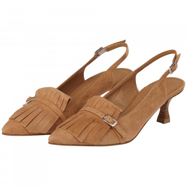 Zapatos de tacón con presilla para mujer »Grazia«, marrón claro, talla 40