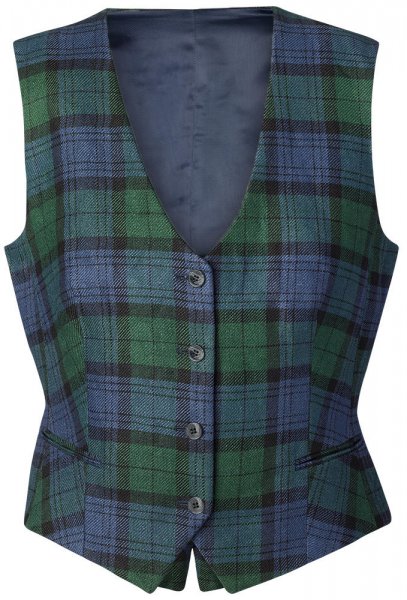 Ladies Vest, Irish Linen, Black Watch, Size 40