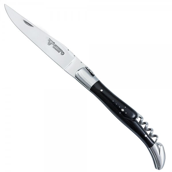 Coltello a serramanico Laguiole con cavatappi, ebano