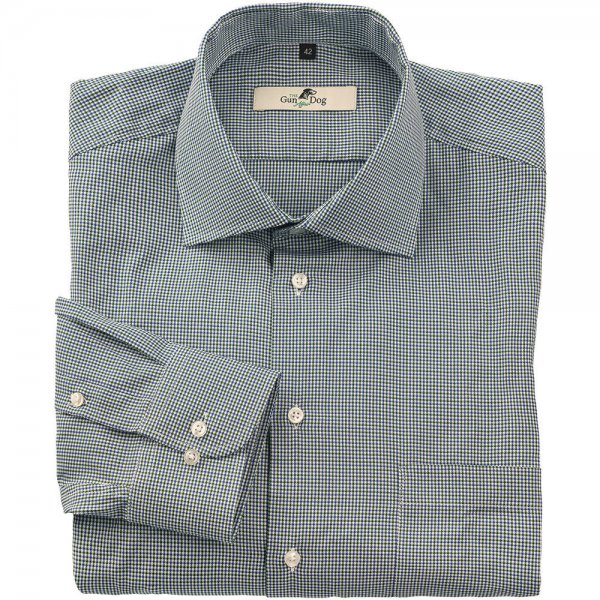Men’s Shirt, Vichy Check, Blue/Green/White, Size 41