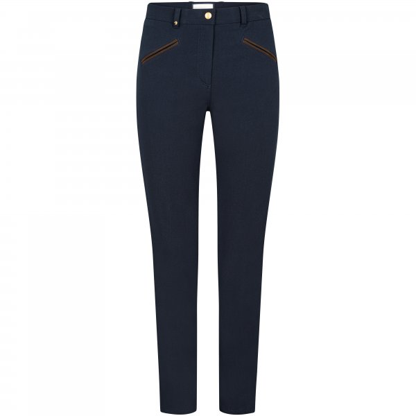 Pantalon pour femme Pamela Henson » Royal «, coton bi-stretch, bleu nuit, 38
