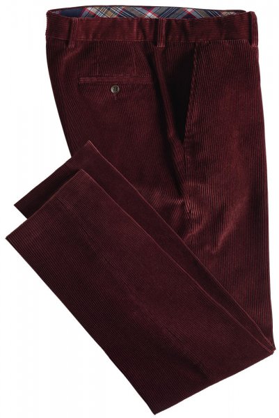 Brisbane Moss Spodnie męskie sztruksowe, bordowe, rozmiar 60
