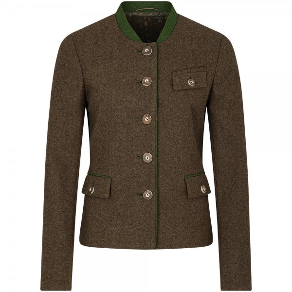 Habsburg »Louise« Ladies’ Traditional Loden Jacket, Mud/Green, Size 36
