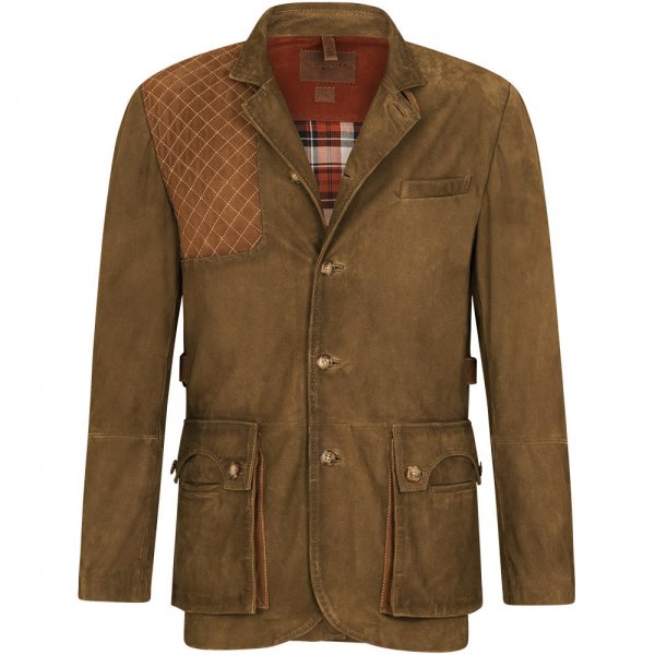 »Norfolk« Men's Hunting Blazer, Leather, Forest Green, Size 58
