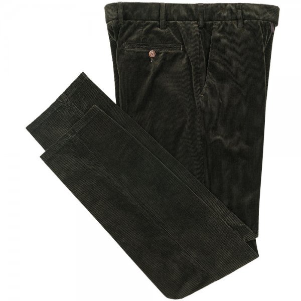 Spodnie kaszmirowe sztruksowe męskie Meyer, Bonn, zielone, rozmiar 25