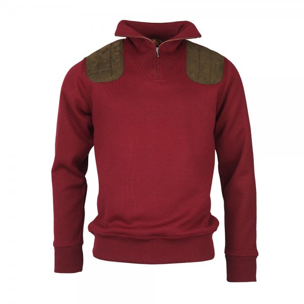 Laksen »Windsor« Men's Zip Neck Sweater, Burgundy, Size M