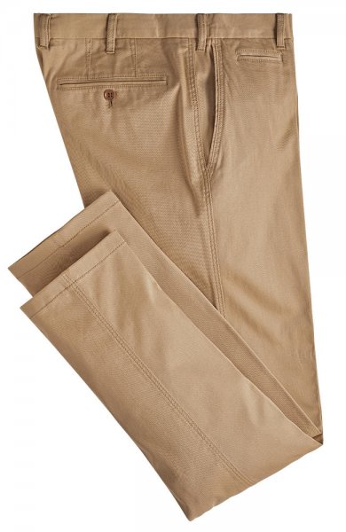 Brisbane Moss Men's Trousers, Cotton-Drill, Beige, Size 48