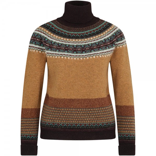 Eribé Fair Isle Ladies Turtleneck Sweater, Goldfinch, Size XL