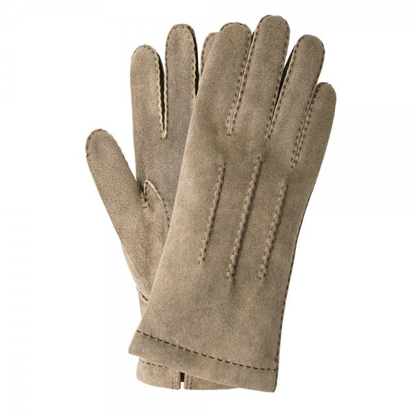 LECCE Men’s Gloves, Goat Suede, Cashmere Lining, Sand, Size 8.5