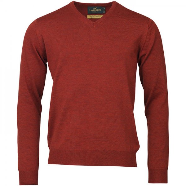 Laksen »Sussex« Men's V-Neck Sweater, Grape, Size L