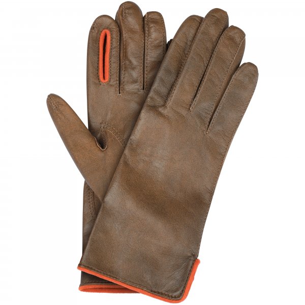 Gants de tir pour femme » Sarentino «, cuir vieilli, sans doublure, olive, 7,5